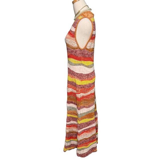 Ulla Johnson Gaia Wavy-Stripes A-Line Knit Maxi Dress in Agate size large L - Picture 9 of 16